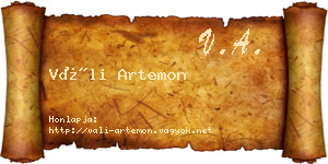Váli Artemon névjegykártya